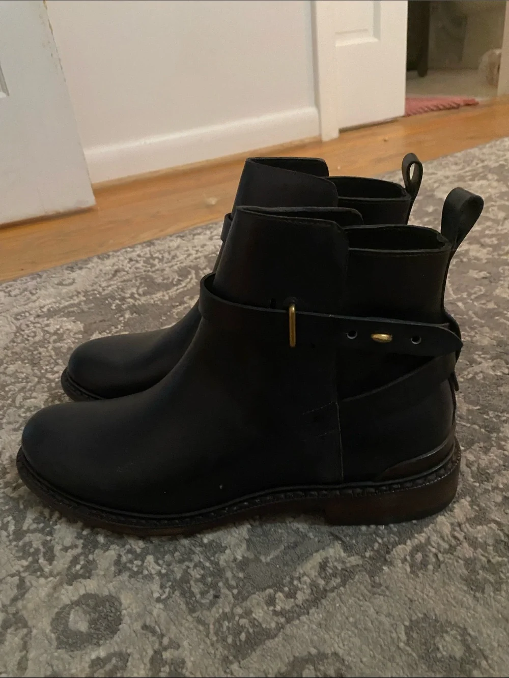 Rag & Bone Women’s Chelsea Black Leather Ankle Boots “Driscoll”